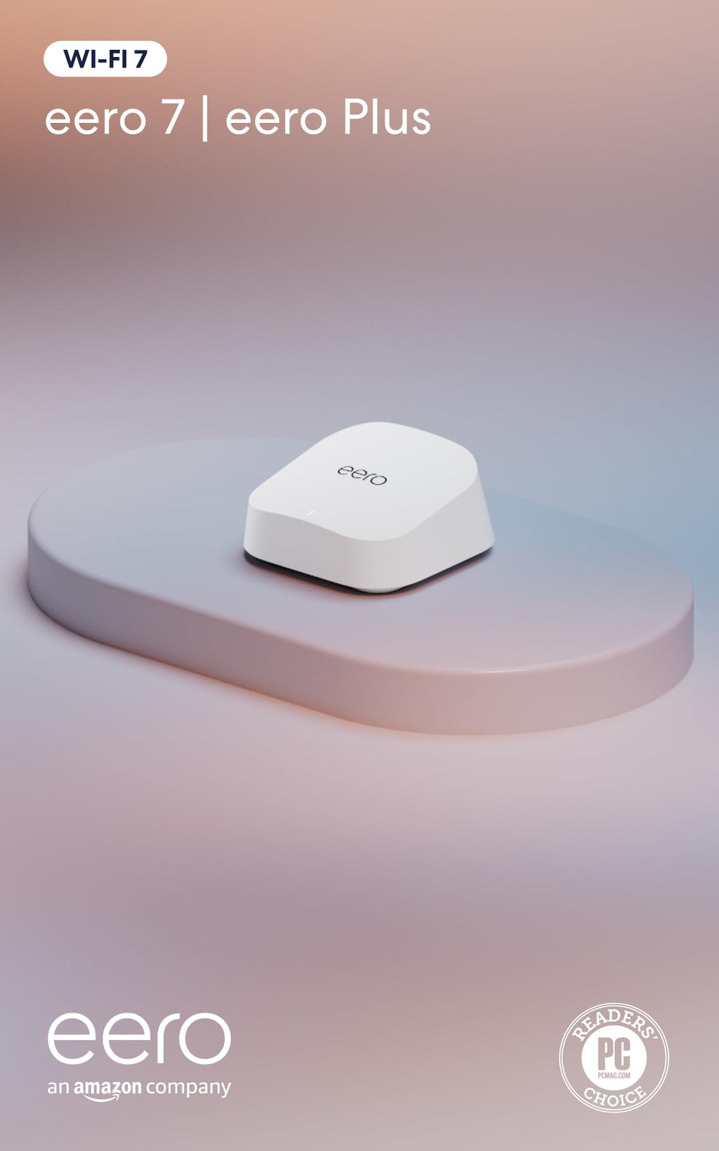 Amazon eero 7 dual-band mesh Wi-Fi 7 router (newest model) - Supports internet plans up to 2.5 Gbps, Coverage up to 2,000 sq. ft., 1-pack