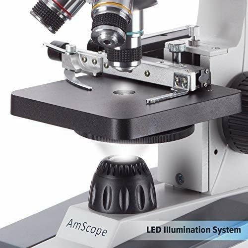 AmScope M150C-SP14-EXCL1 1000X Compound Monocular Microscope Set + Slide