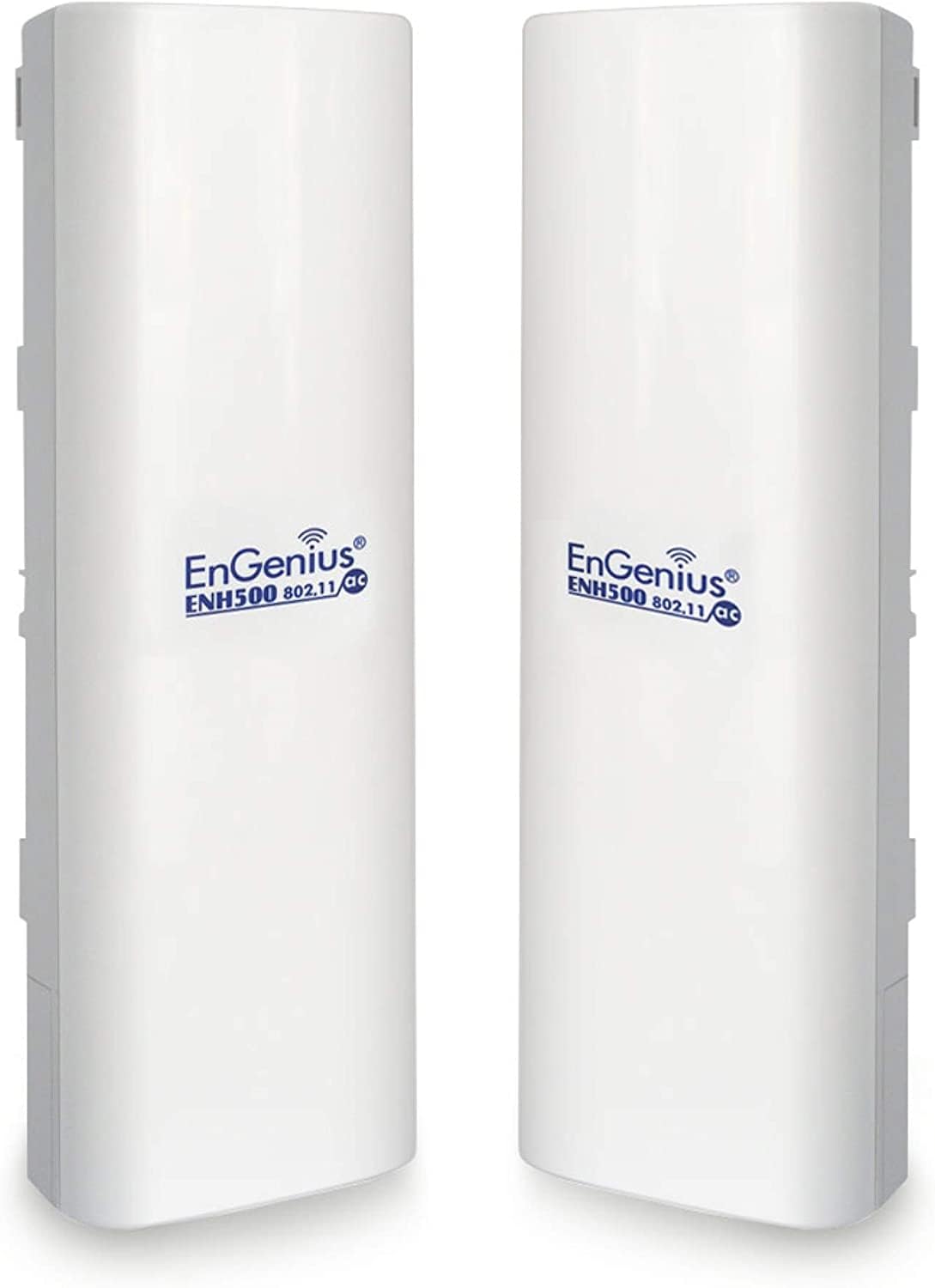 EnGenius ENH500-AX KIT 5GHz Wi-Fi 6 (802.11ax) 2x2 Outdoor Wireless Bridge, up to 1,200 Mbps, high 26 dBm Transmit Power, high gain 16 dBi Integrated Directional Antenna, IP55-rated (2-Pack)
