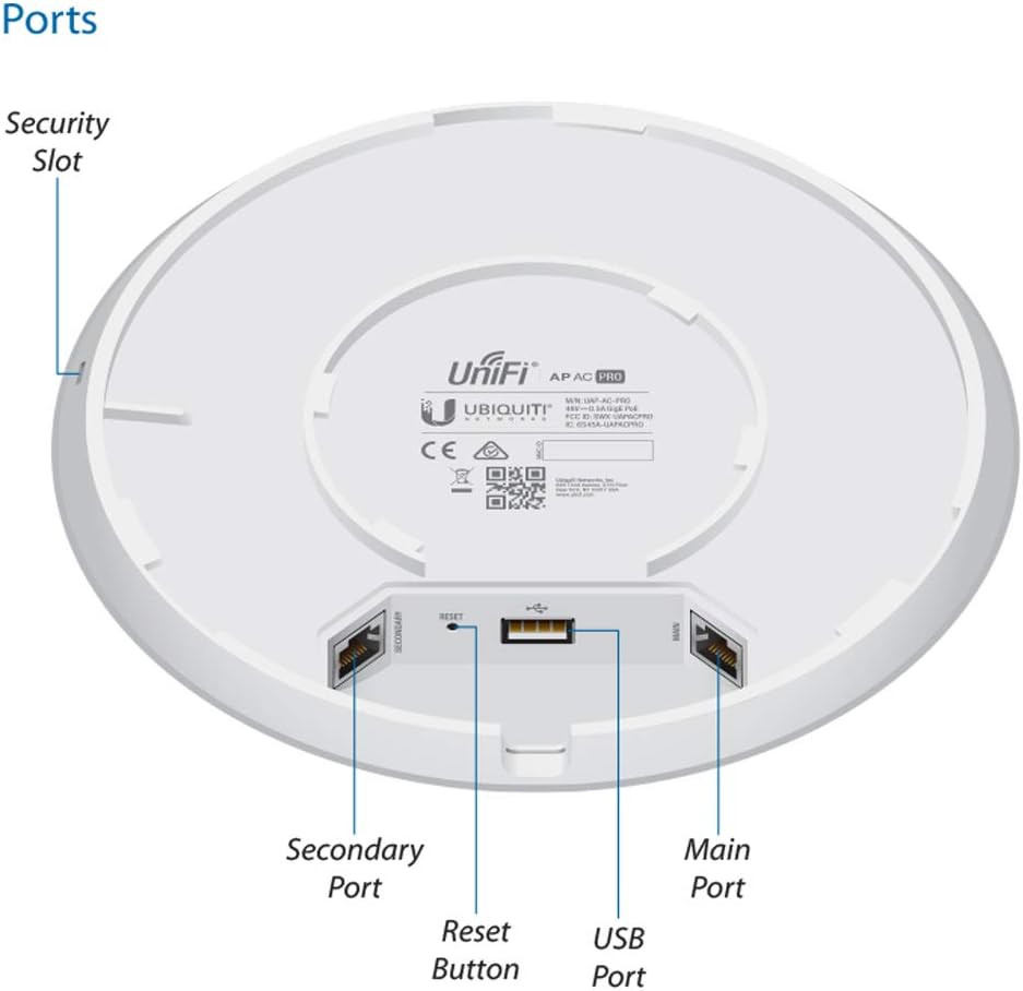 Ubiquiti Networks Unifi 802.11ac Dual-Radio PRO Access Point (UAP-AC-PRO-US), Single,White