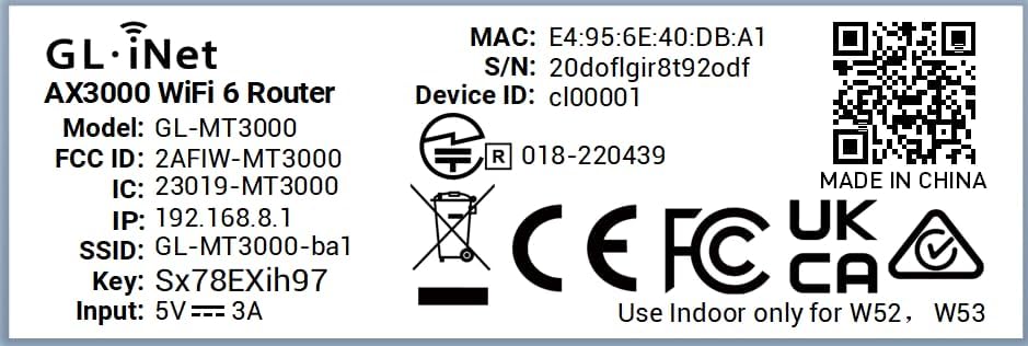 GL.iNet GL-MT3000 Beryl AX Wi-Fi 6 Travel Router, 2.5G WAN, VPN, OpenWrt