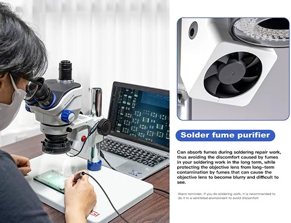 Kaisi TX350E Professional Soldering Microscope,Trinocular Stereo Microscope