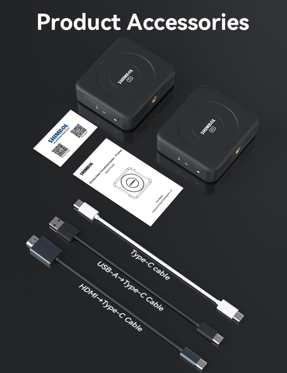 SHIMBOL Î¤Î¡ ÎÎÎÎ Wireless Video Transmission System,HDMI Input Transmitter and Receiver for Phones and Cameras with 2000mAh Built-in Battery/492ft Transmission Range/60ms Latency (Black)