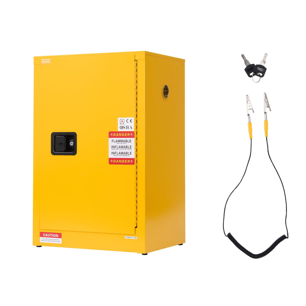 VEVOR Flammable Cabinet, 18" x 18" x 35", Yellow