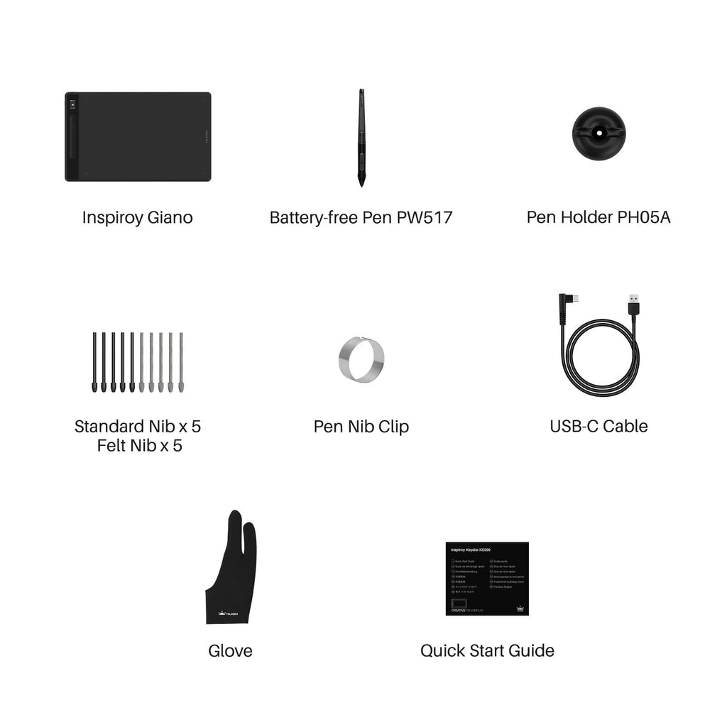 HUION WH1409 Wireless Graphic Drawing Tablet 8192 Pen Pressure Pen Tablet with 12 Press Keys