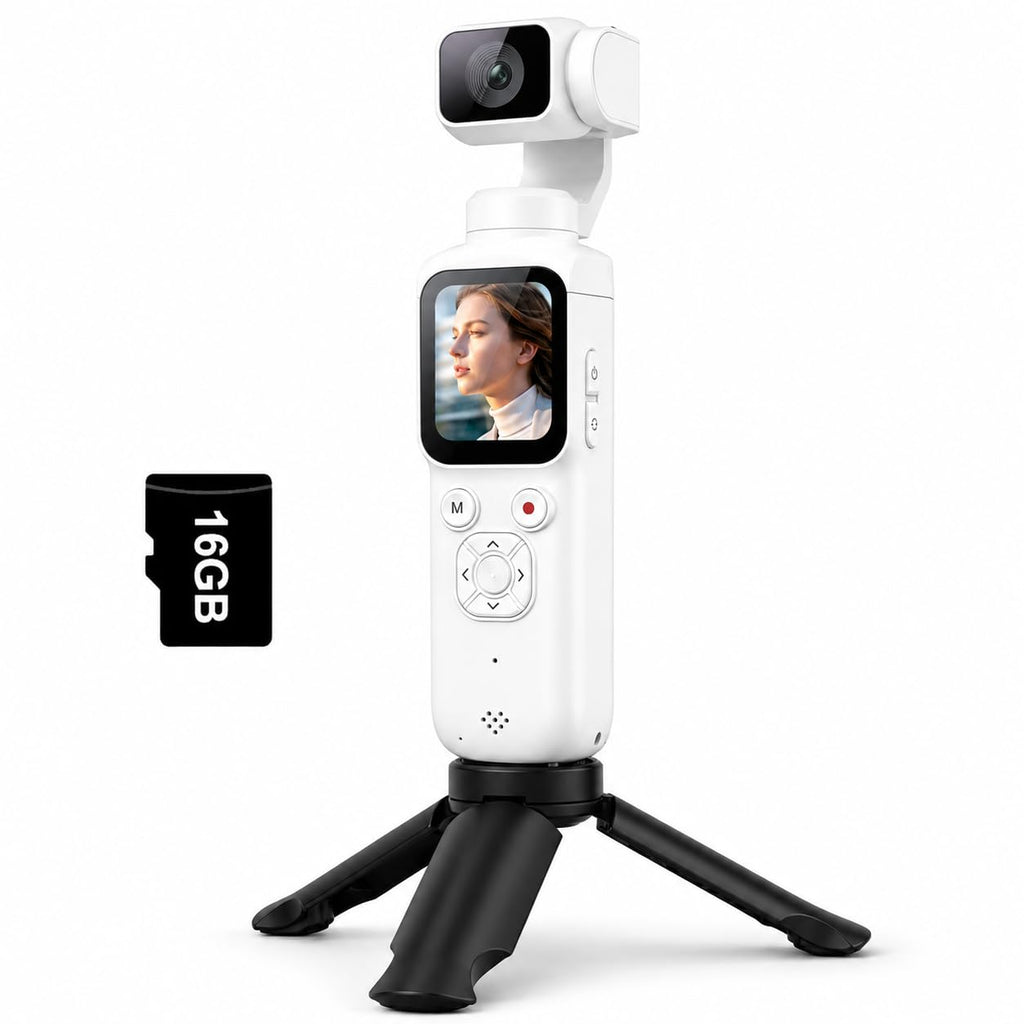 4K Vlogging Camera, Pocket Digital Camera, 330Â° Rotating Lens