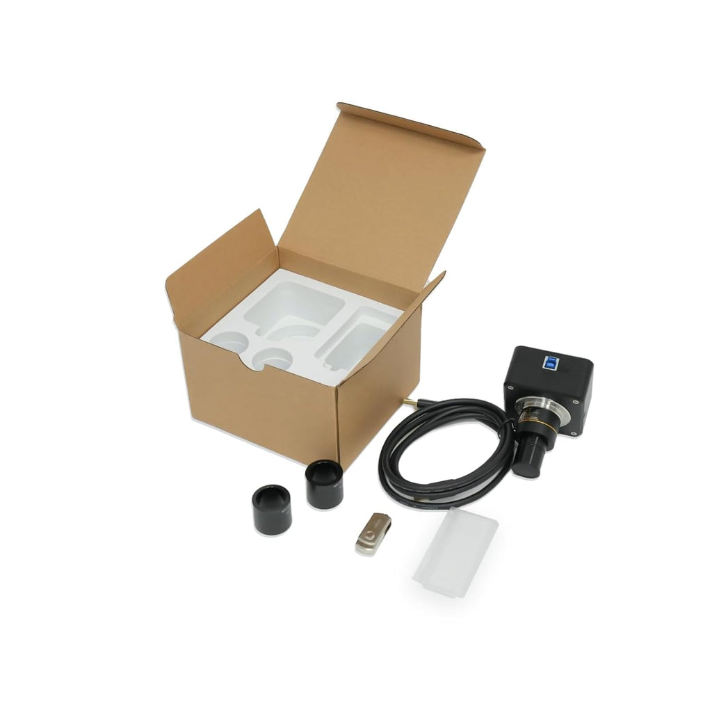 Swiftcam 20MP USB 3.0 Microscope Camera with Reduction Lens and Calibration Kit, Digital Eyepiece for Compound and Stereo Microscopes, Compatible with Windows/Mac/Linux