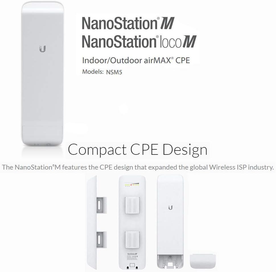Ubiquiti NSM5 Bundle of 2 NanoStation M5 5GHz Outdoor airMAX CPE 150+Mbps 15+km