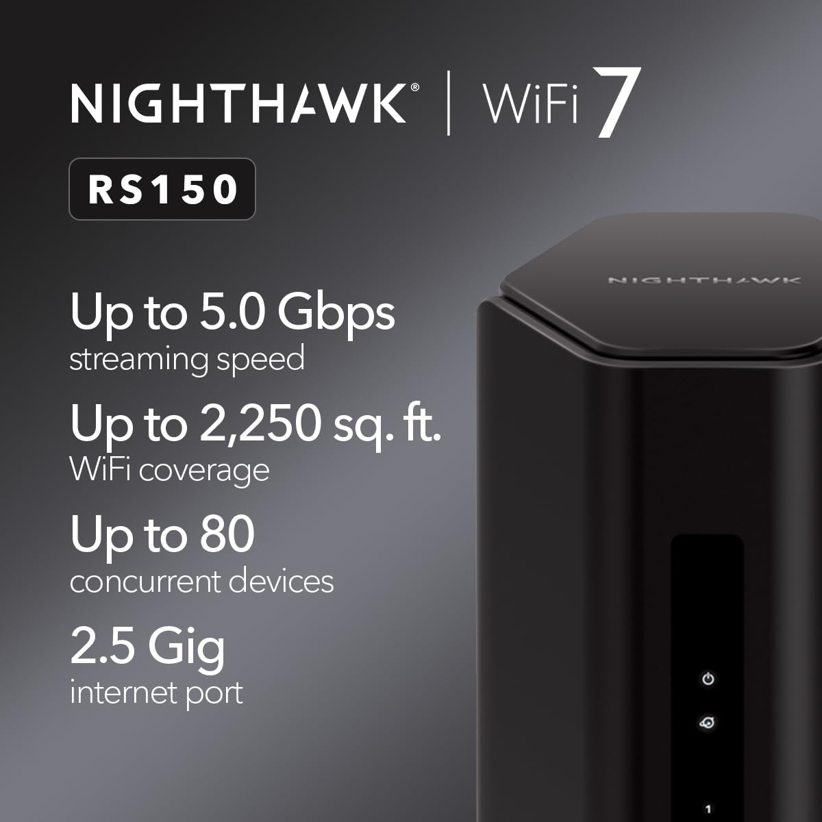 NETGEAR Nighthawk WiFi 7 Router RS100, Up to 2,000 sq ft, 3.6 Gbps