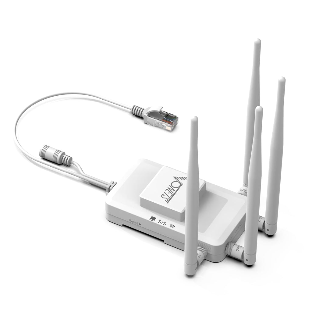 VONETS VAR1200 Industrial Gigabit Dual Band WiFi Bridge/Router 1200Mbps WiFi to Ethernet Adapter with Intelligent Fan, 3 Gigabit Port, POE, DC/USB Powered for Industrial Network Medical Device