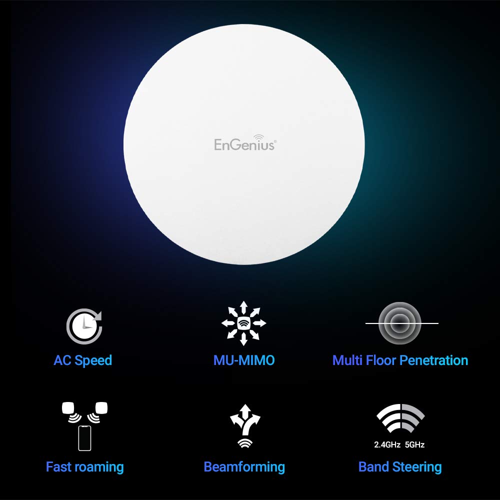 EnGenius Wireless AP 4X4 Wi-Fi 6 Dual Band AX3600 | 2.5Gbe PoE+ | Cloud & App & OnPrem Control Options | WPA3, MU-MIMO, Mesh & Seamless Roaming - EWS276-FIT
