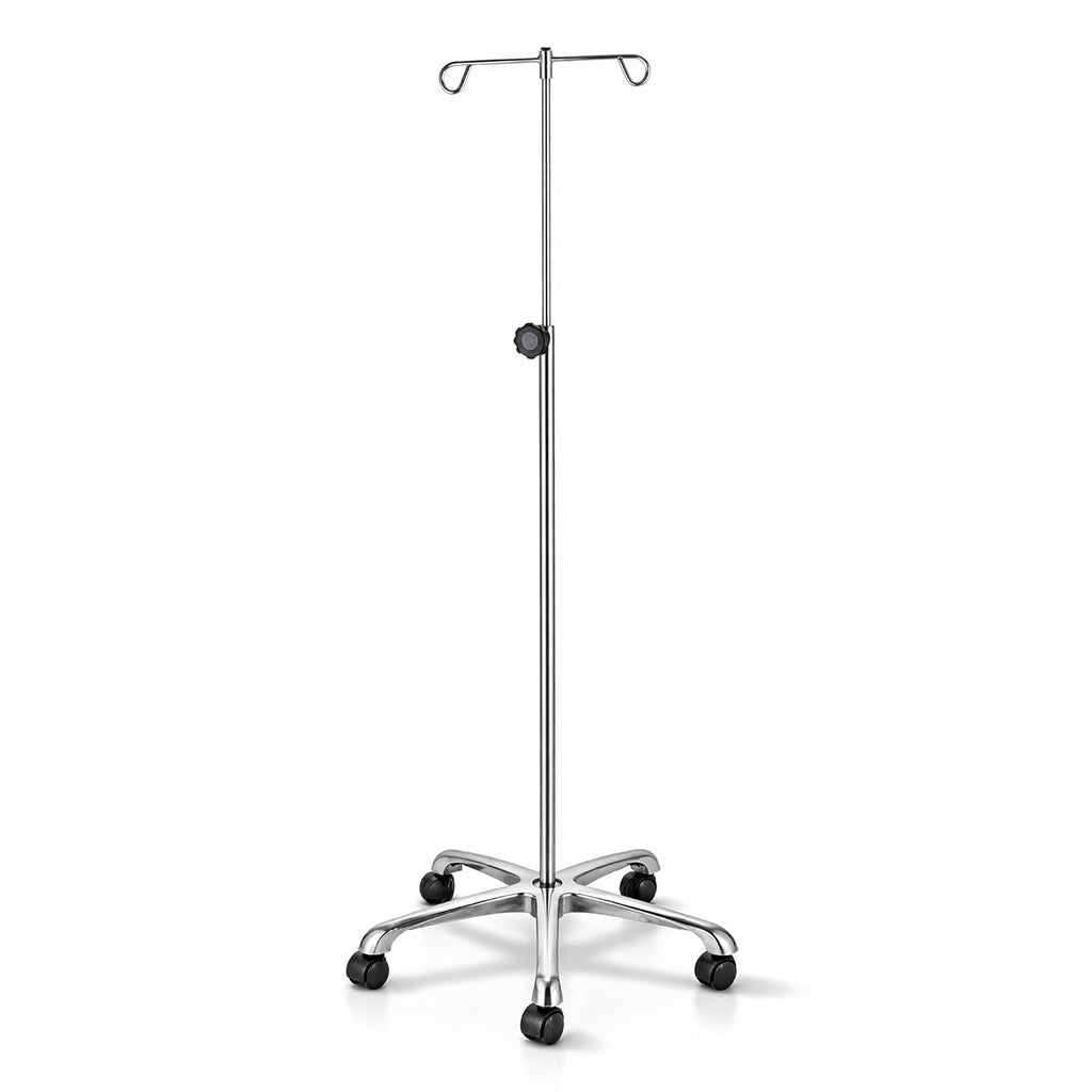 Medichoice IV Pole Rolling Stand â Adjustable 52â90 Inch Stainless Steel IV Stand with Wheels, 4 Hook IV Drip Holder, 5-Leg Base, 45 lb Capacity, Portable Medical IV Stand