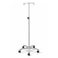 Medichoice IV Pole Rolling Stand â Adjustable 52â90 Inch Stainless Steel IV Stand with Wheels, 4 Hook IV Drip Holder, 5-Leg Base, 45 lb Capacity, Portable Medical IV Stand