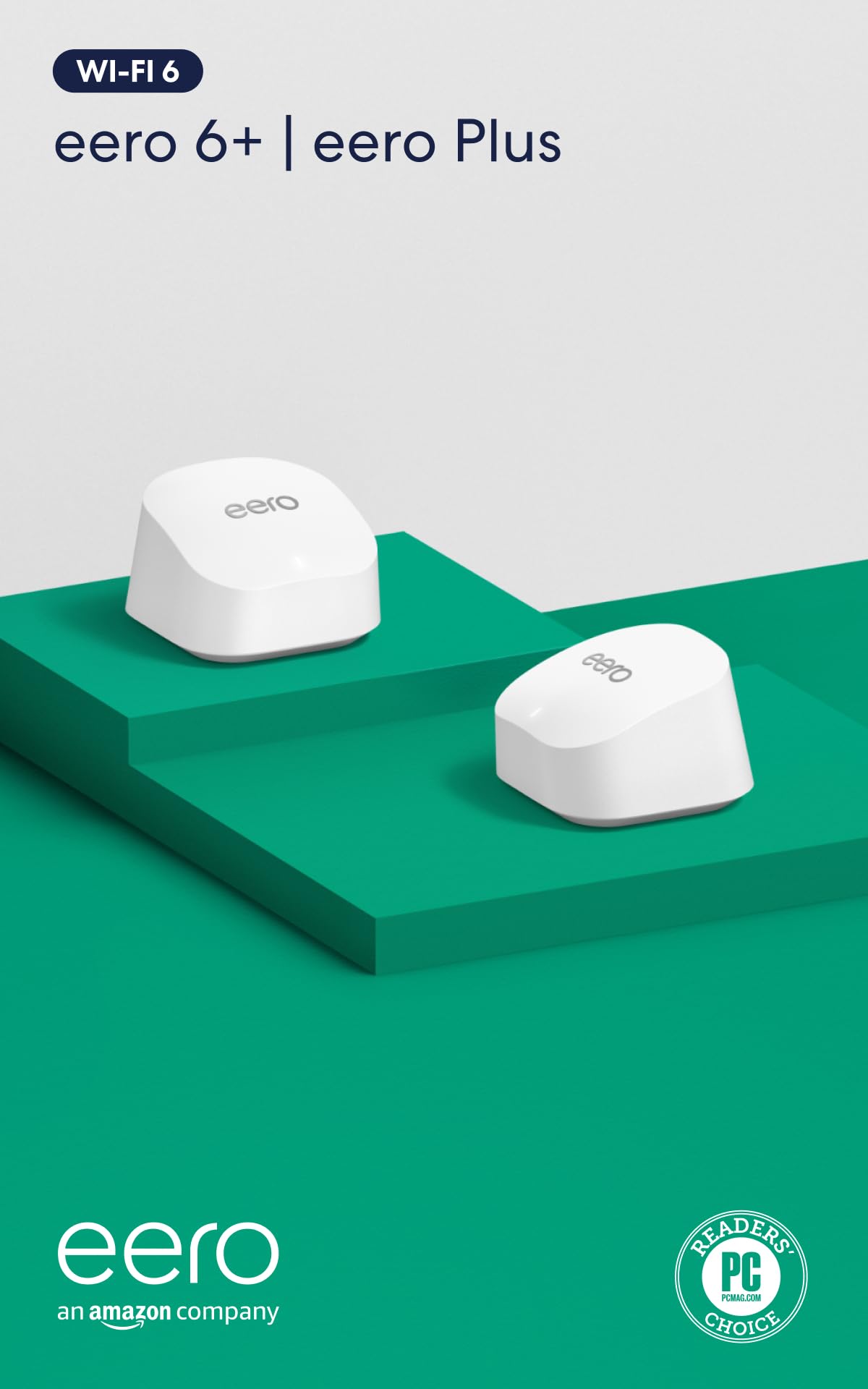 Amazon eero 6+ mesh wifi router - Supports internet plans up to a Gigabit, Coverage up to 1,500 sq. ft., Connect 75+ devices, 1-pack