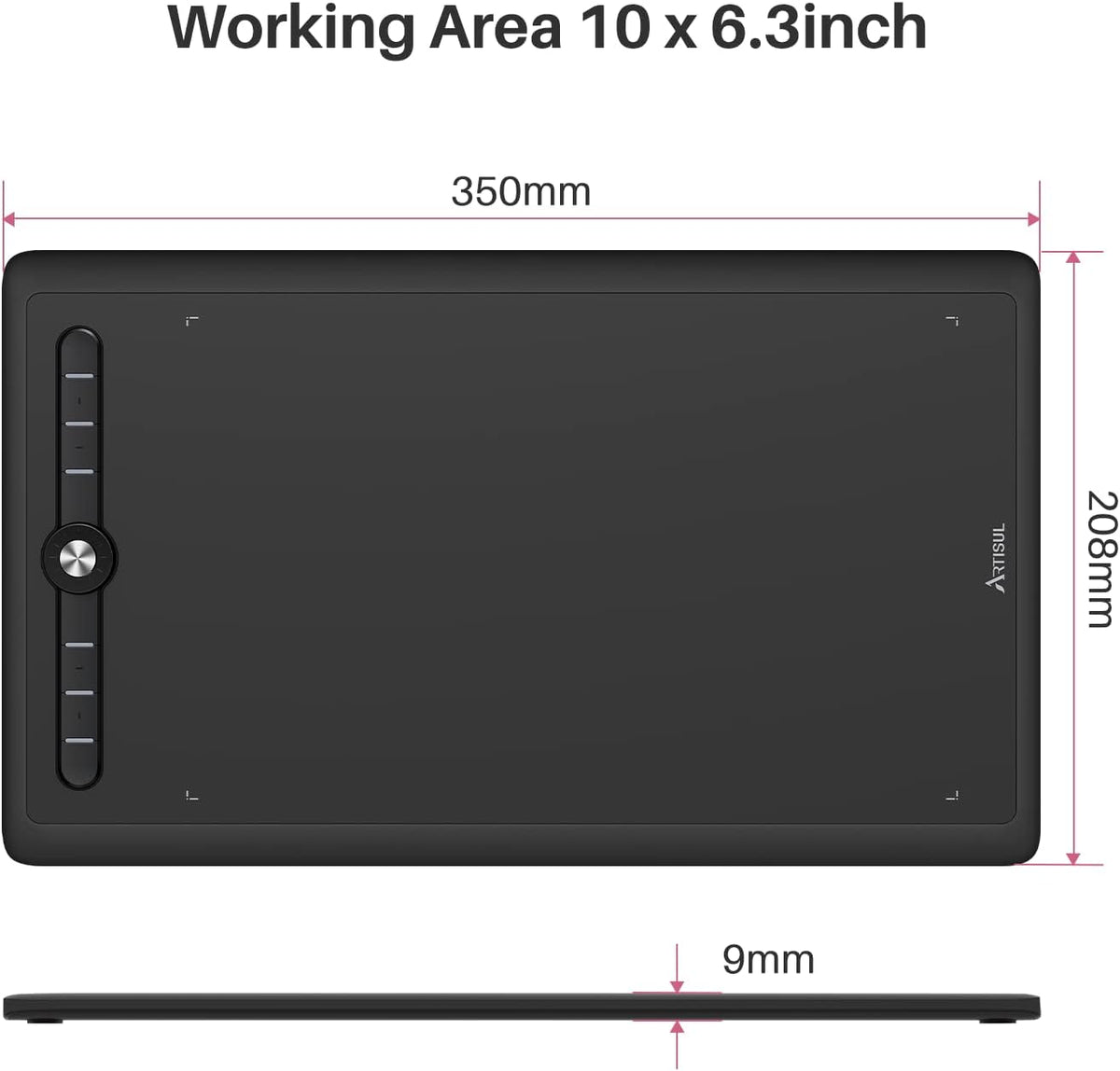 Drawing Tablet Artisul M0610Pro 10x6 Inch, Tilt Support, Scroll Wheel