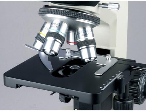 AmScope B490B Compound Binocular Microscope, Brightfield, White