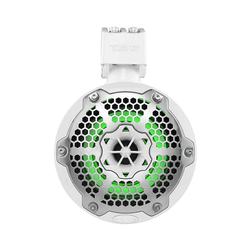 DS18 CF-X10TPNEO 10" Neodymium Marine Wakeboard Tower Speakers with Bullet Tweeter, Passive Radiator and RGB LED Lights - High Performance, Marine Grade IP65 Rated, 900W Max 300W RMS 4 Ohms (Pair)