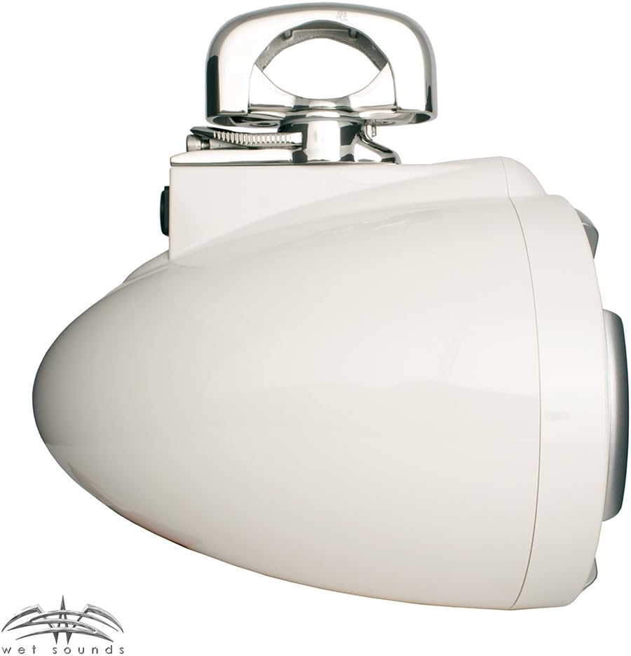 Wet Sounds ICON8W-SC White 8 in Tower Speaker HTX2 Amp Bundle