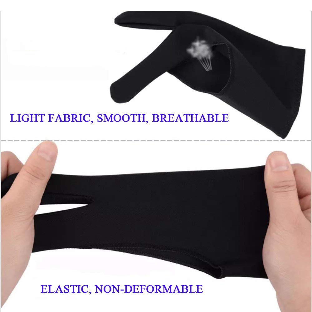 6 Pcs Artist Glove for Drawing Tablets, Digital Drawing Glove in 3 Sizes â S, M, L