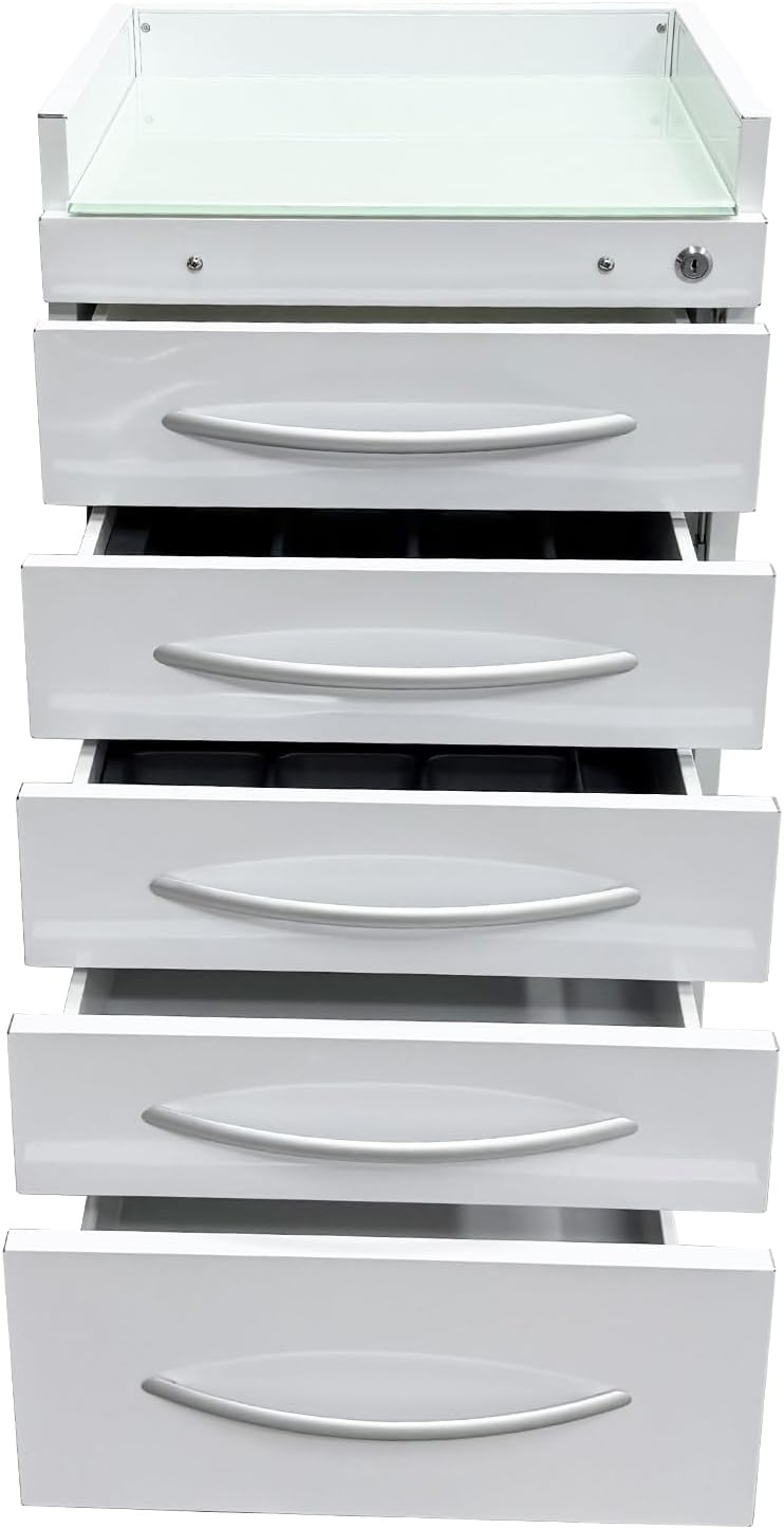 5 Drawer Office File Storage Dental Assistant's Mobile Cabinet