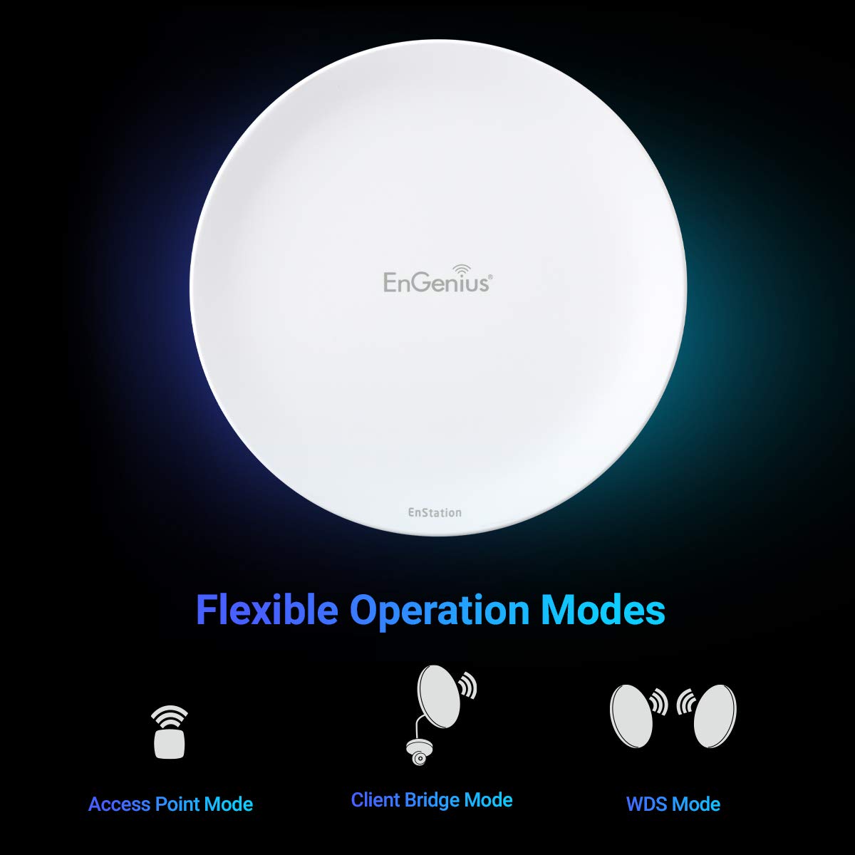 EnGenius Technologies Wi-Fi 5 Outdoor AC867 5Ghz Wireless Access Point/Client Bridge, Long Range, PTP/PTMP, IP55, 26dBm Transmit Power with 19dBi Directional Antennas, GigE Port (EnStation5-AC)