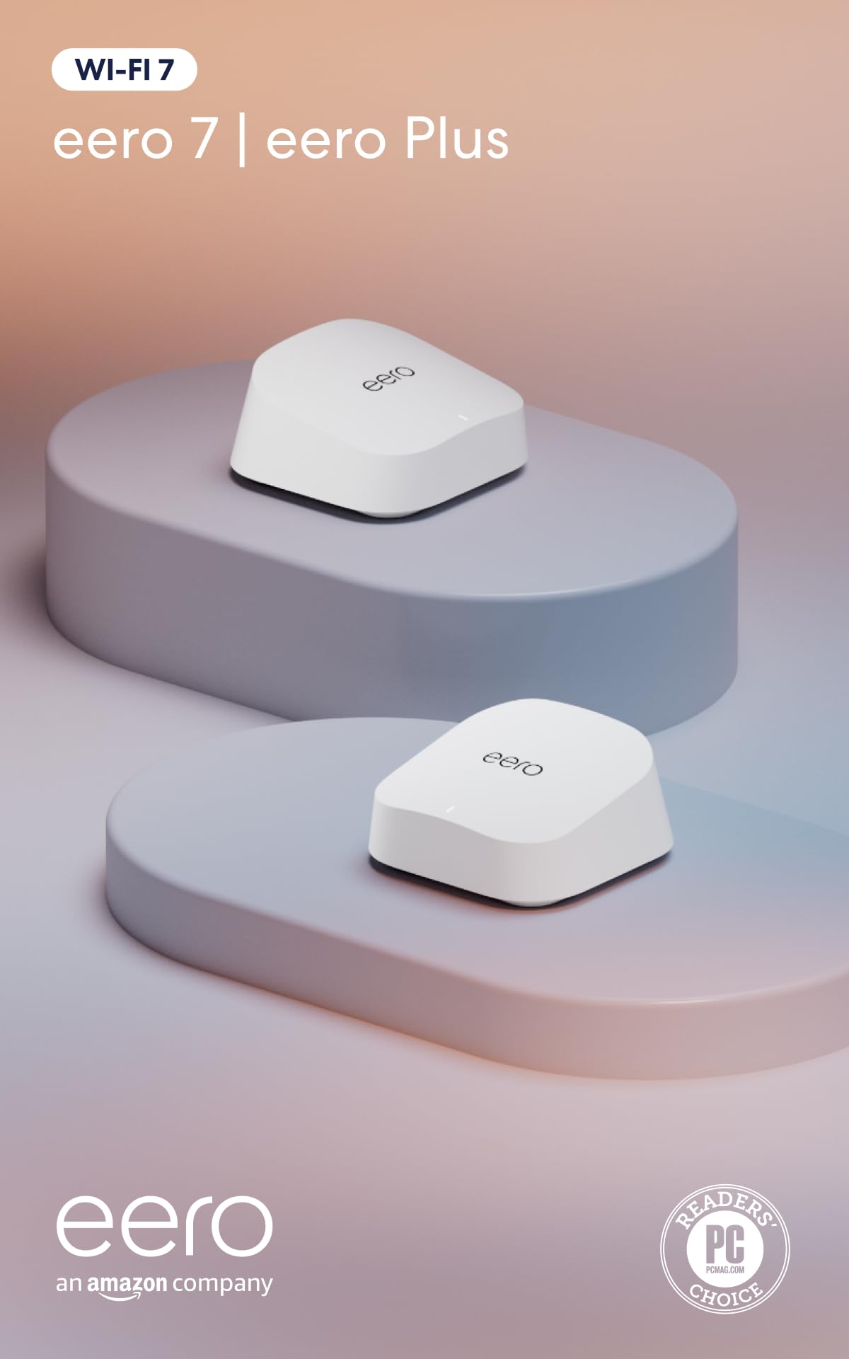 Amazon eero 7 dual-band mesh Wi-Fi 7 router (newest model) - Supports internet plans up to 2.5 Gbps, Coverage up to 2,000 sq. ft., 1-pack