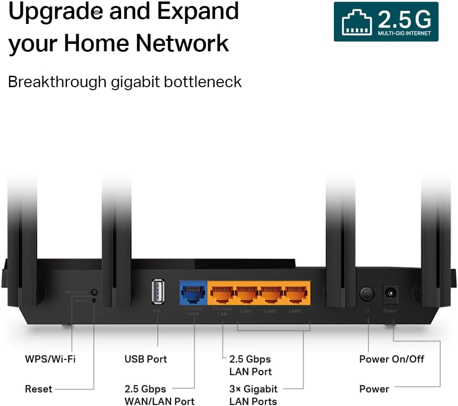 TP-Link AX3000 WiFi 6 Router, 2 x 2.5 Gbps Ports (Archer AX55 Pro)