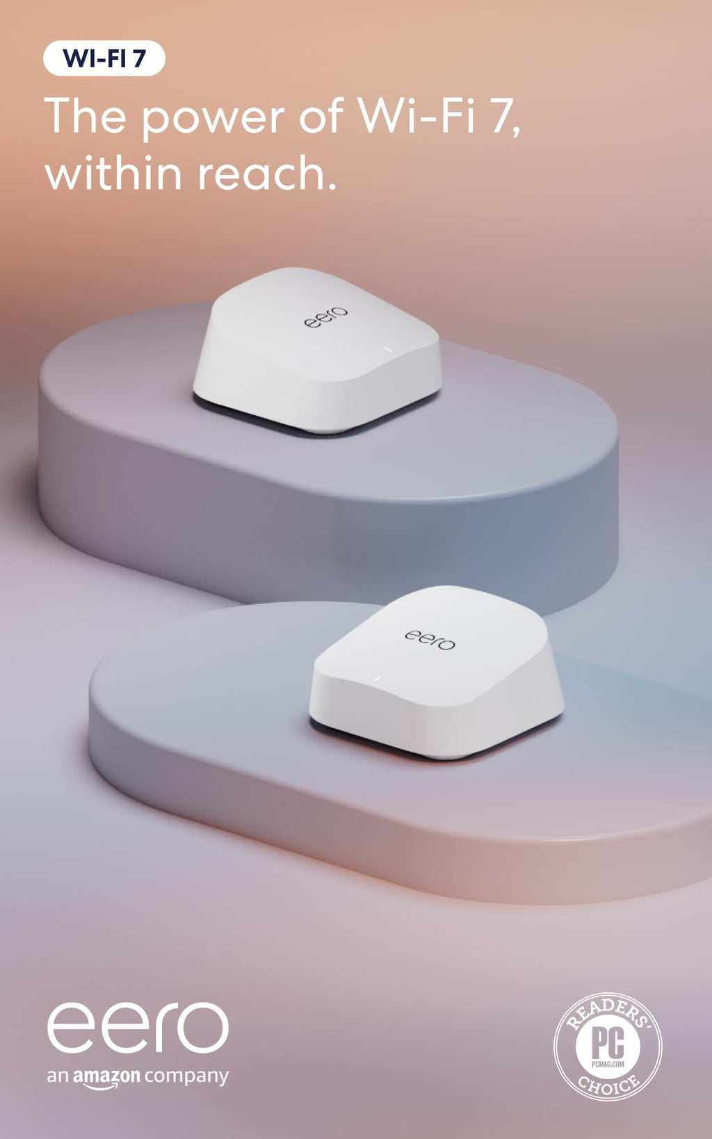Amazon eero 7 dual-band mesh Wi-Fi 7 router (newest model) - Supports internet plans up to 2.5 Gbps, Coverage up to 2,000 sq. ft., 1-pack
