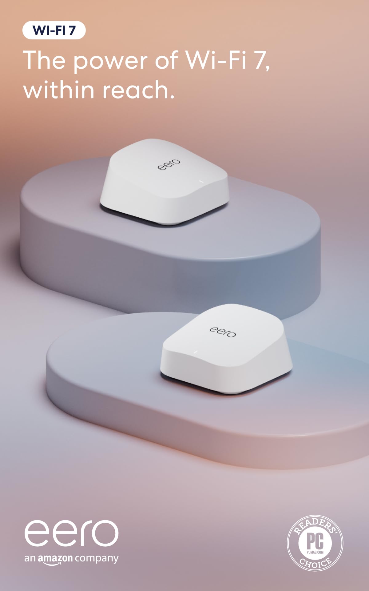 Amazon eero 7 dual-band mesh Wi-Fi 7 router (newest model) - Supports internet plans up to 2.5 Gbps, Coverage up to 2,000 sq. ft., 1-pack