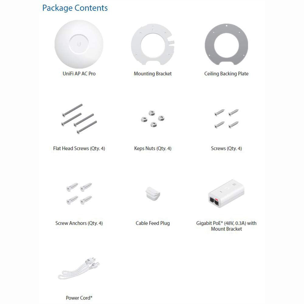Ubiquiti Networks Unifi 802.11ac Dual-Radio PRO Access Point (UAP-AC-PRO-US), Single,White