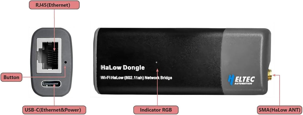 Heltec 1 Pair Point to Point Wireless Network Bridge Wi-Fi HaLow Dongle V2