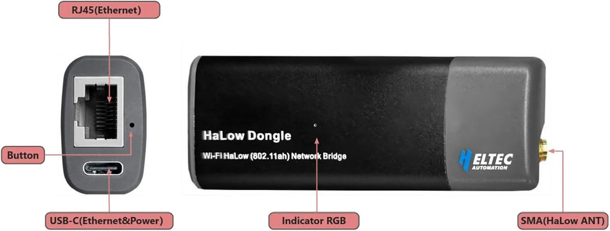 Heltec 1 Pair Point to Point Wireless Network Bridge Wi-Fi HaLow Dongle V2