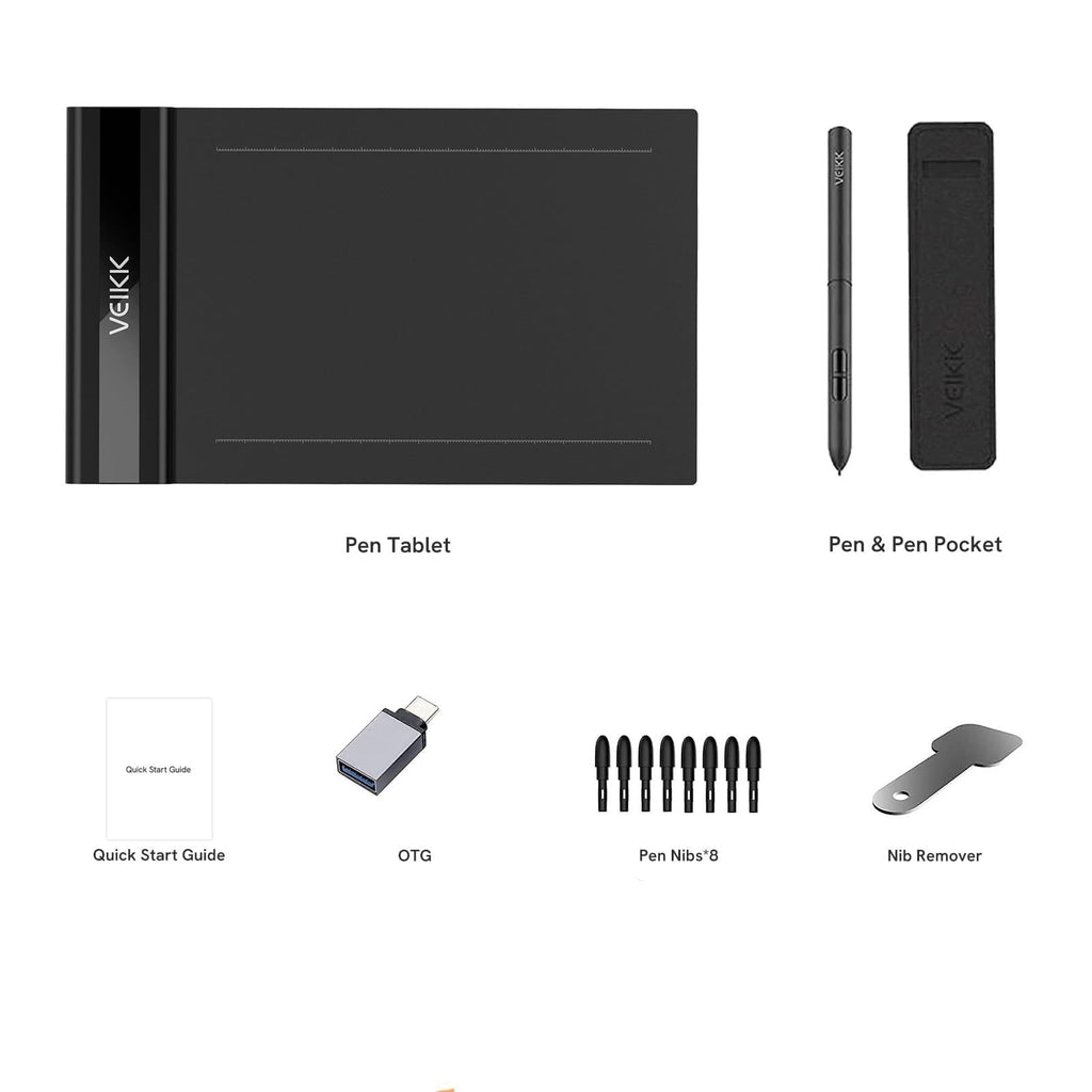 VEIKK VK430 Drawing Tablet 4x3 inch OSU Tablet,8192 Levels Pen Pressure