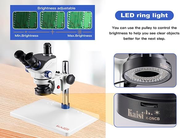 Kaisi TX350E Professional Soldering Microscope,Trinocular Stereo Microscope