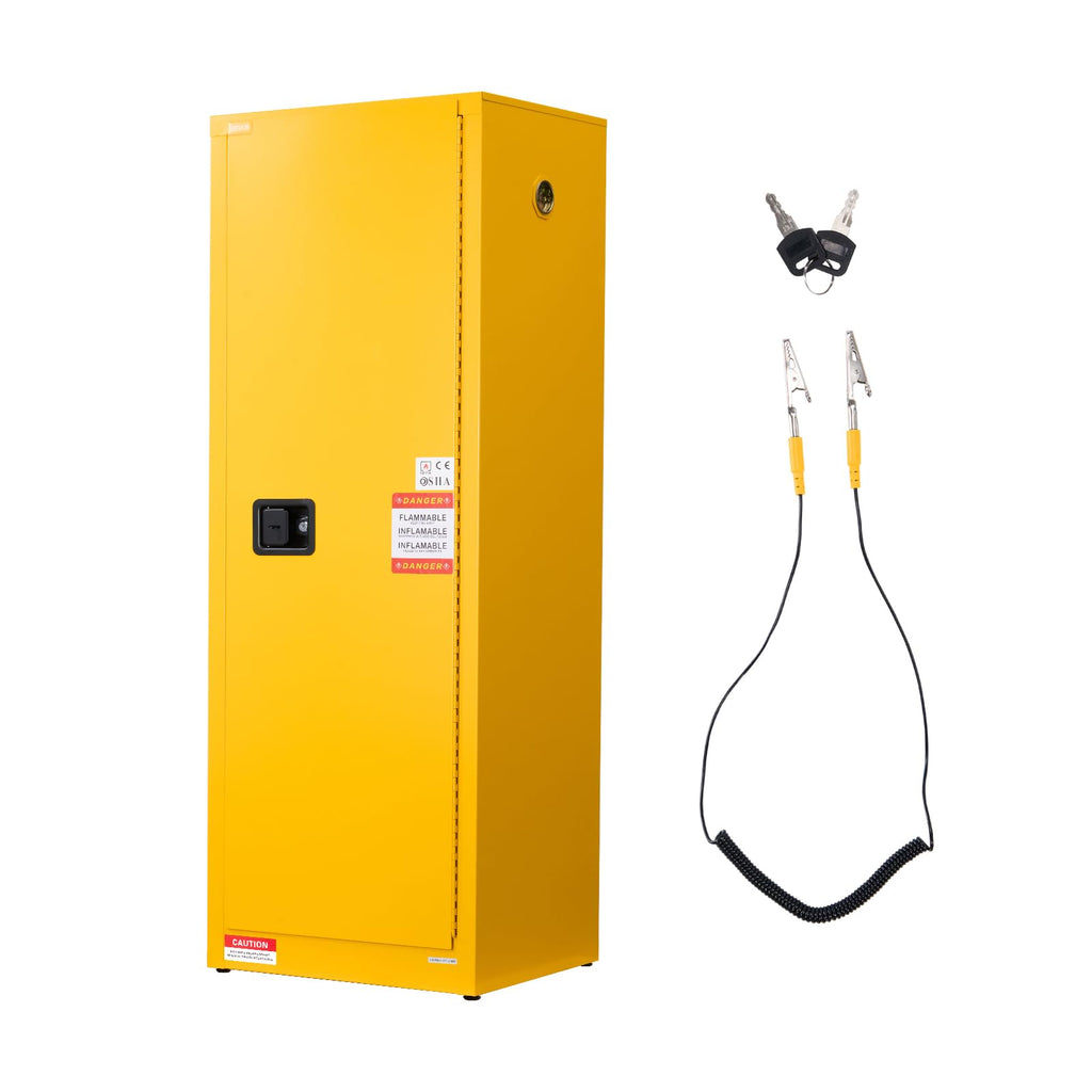 VEVOR Flammable Cabinet, 18" x 18" x 35", Yellow