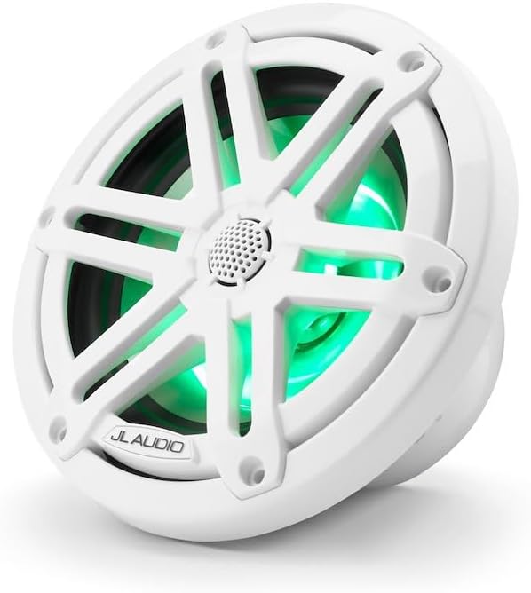 JL Audio M3 Series 6.5" Marine Coaxial Speakers w/Gloss White Sport Grilles w/RGB LED Lighting - M3-650X-S-Gw-i [010-03064-00]
