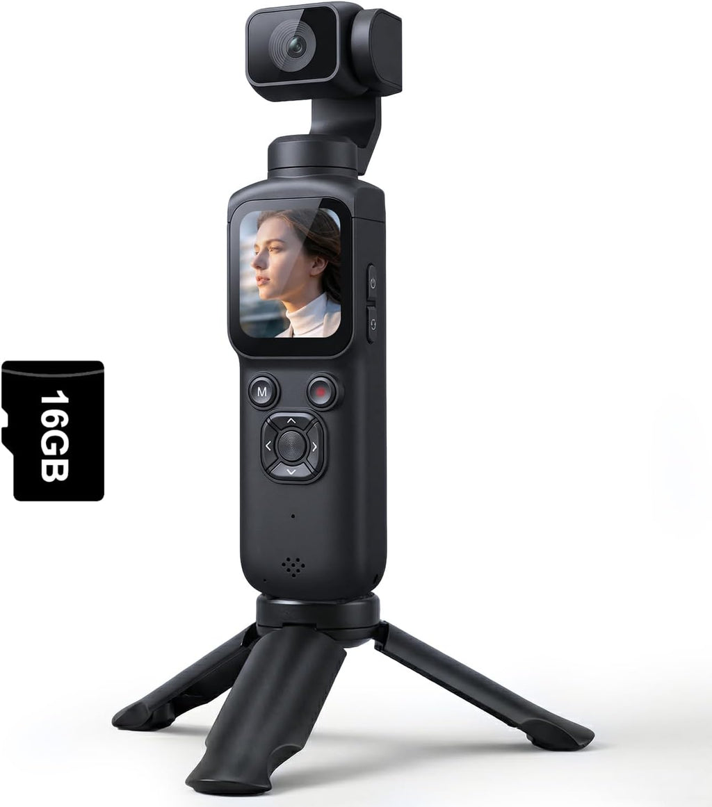 4K Vlogging Camera, Pocket Digital Camera, 330Â° Rotating Lens