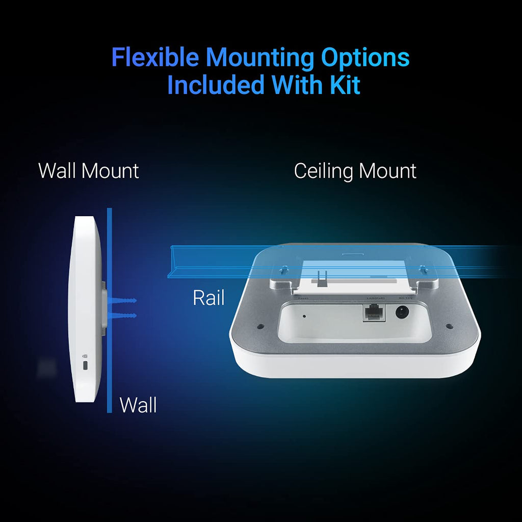 EnGenius EWS357AP WiFi 6 AX1800 2x2 Gigabit Wireless Access Point with 1Gbps Port, OFDMA, MU-MIMO, PoE+, WPA3, 1GB RAM, License-Free Management Tools (Power Adapter Not Included)