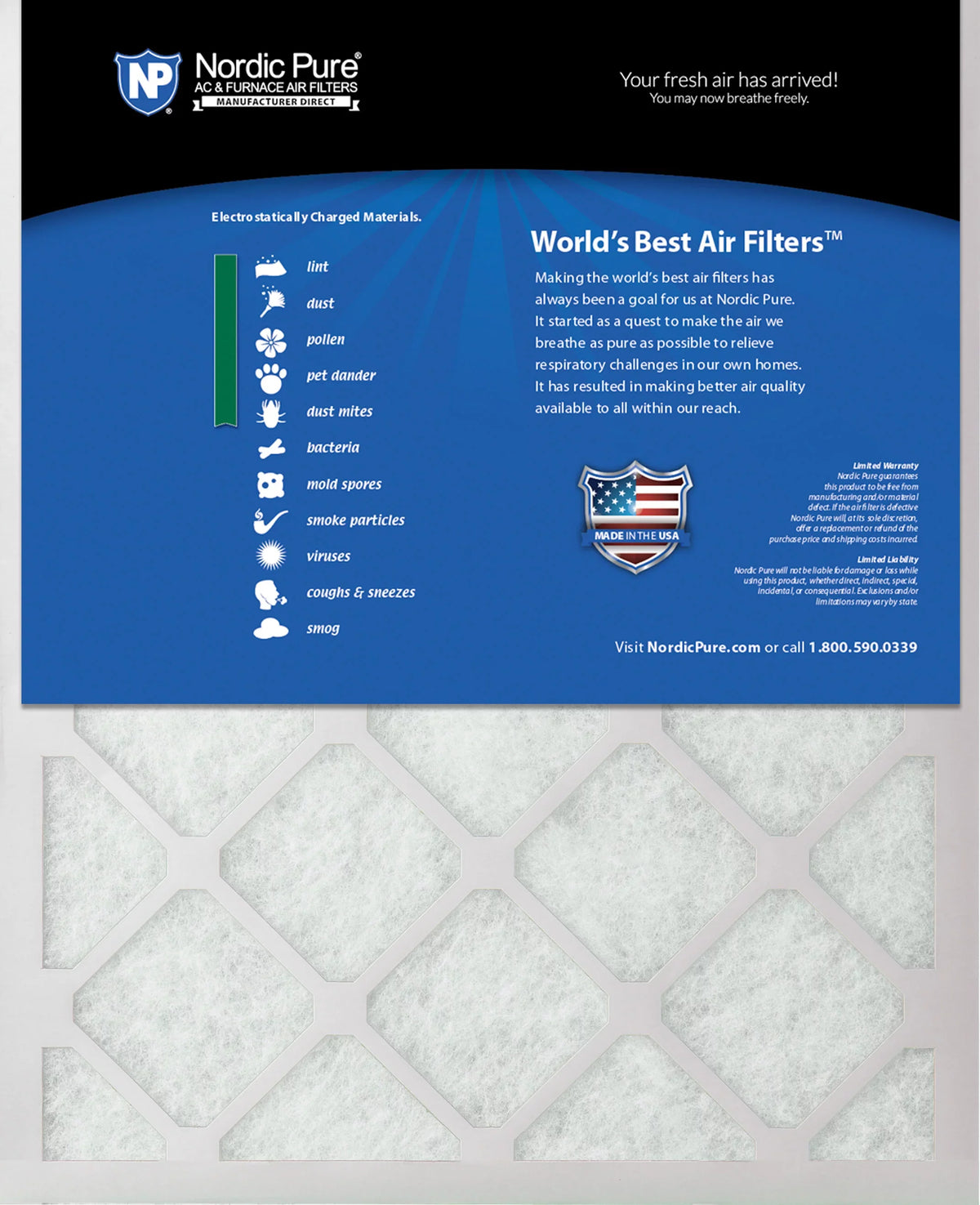 (24_1/2x24_1/2) Green 25x25x1 Furnace AC Pack 3 Pure Filters Air Eco-Friendly