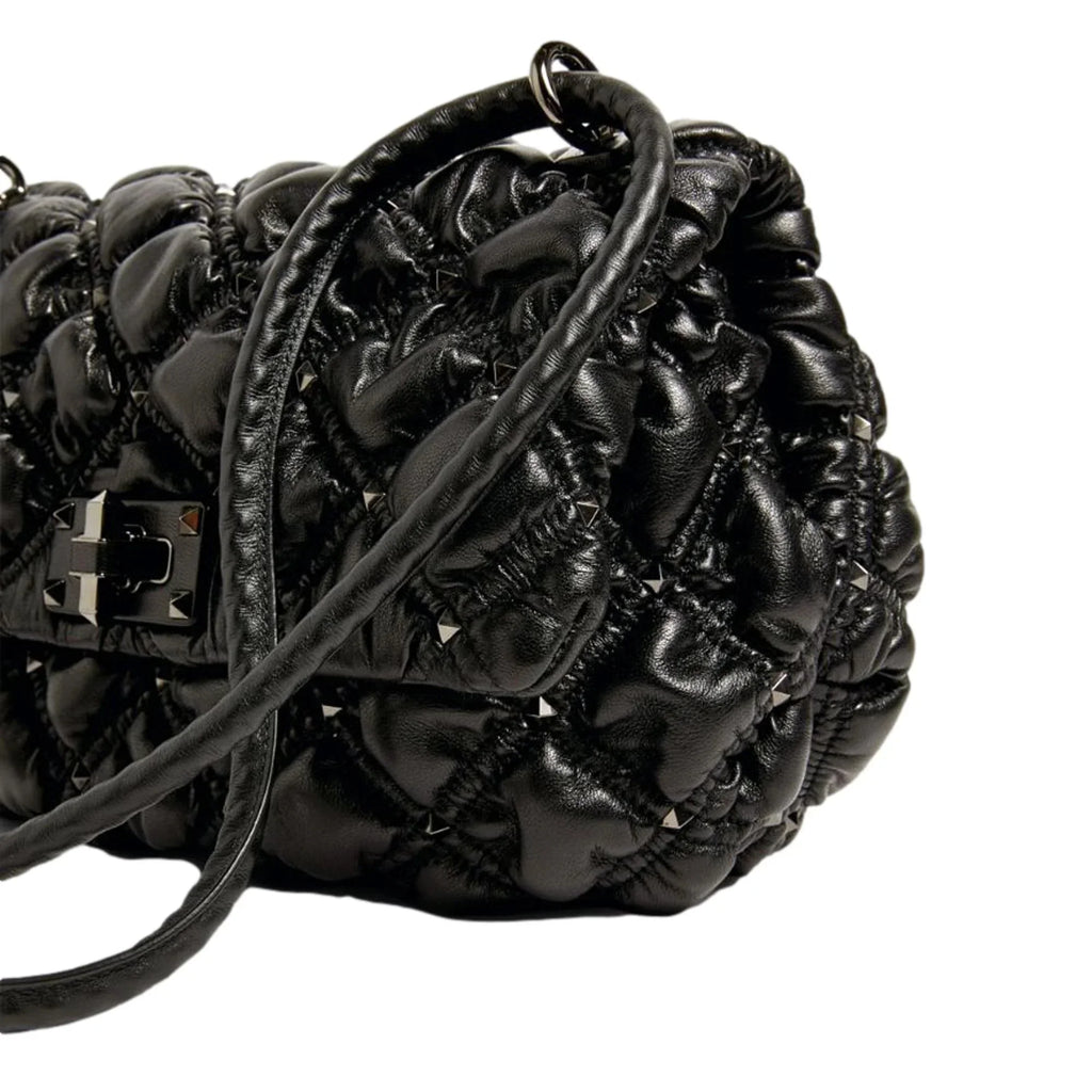 Black Medium Studded Valentino Garavani Spikeme Bag Leather Crossbody