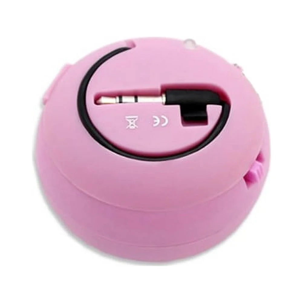 Wired Portable Loud Speaker Pink Multimedia Audio System Rechargeable Compatible With Alcatel Onyx - Lg V50 Thinq 5G, G8 Thinq - Motorola Moto G7 Power Play - Nokia 3.1 Plus