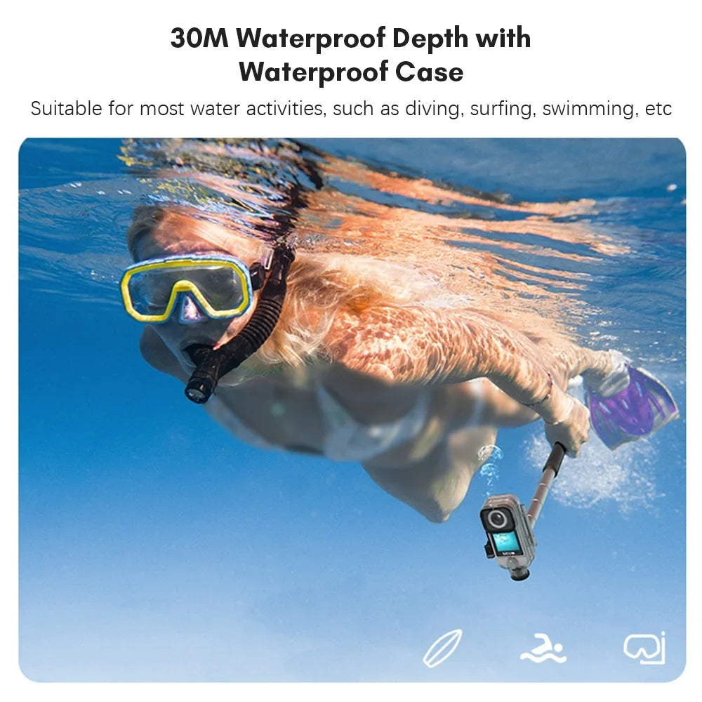 C300 4K 30Fps 5G2.4G Wifi Dual Touch Control Screens 154° Wide Angle Lens 6- Gyro Stabilization 30M Waterproof Detachable Battery With An Extra Module