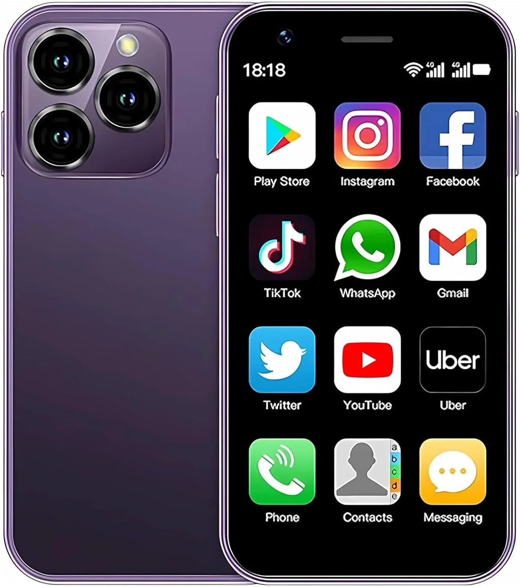 World Phone ROM Phone XS16 Broisae Unlocked Mini Kids 10.0 Dual Mobile 4G Sim for Mini 3inches (Purple) Cell Android Smartphone Phone Phone Mini 2GB Smallest Ram 16GB