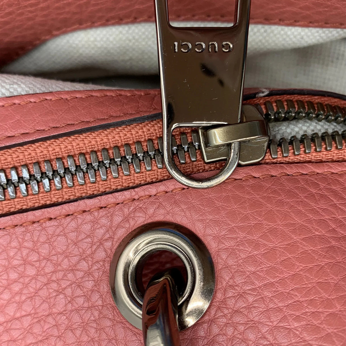 Satchel Pink Unisex Pre-Owned Shopper Bamboo Authenticated Calf Leather (Fair)