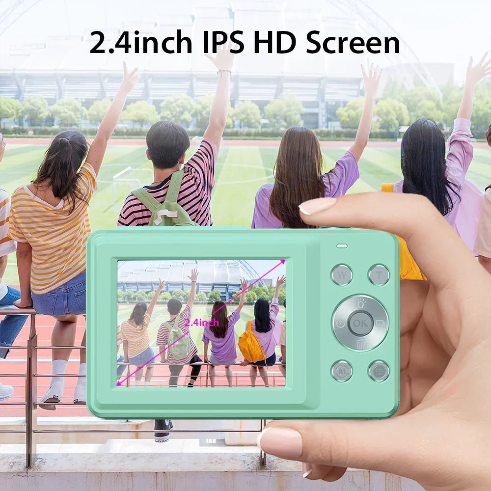 Andoer Portable 1080P Digital Video Camcorder 44Mp Auto Focus 2.5 Ips Screen 16X Digital Zoom -Shake Face Detect Smile Capture With 32Gb Memory 2Pcs Batteries Christmas Gift For Teens