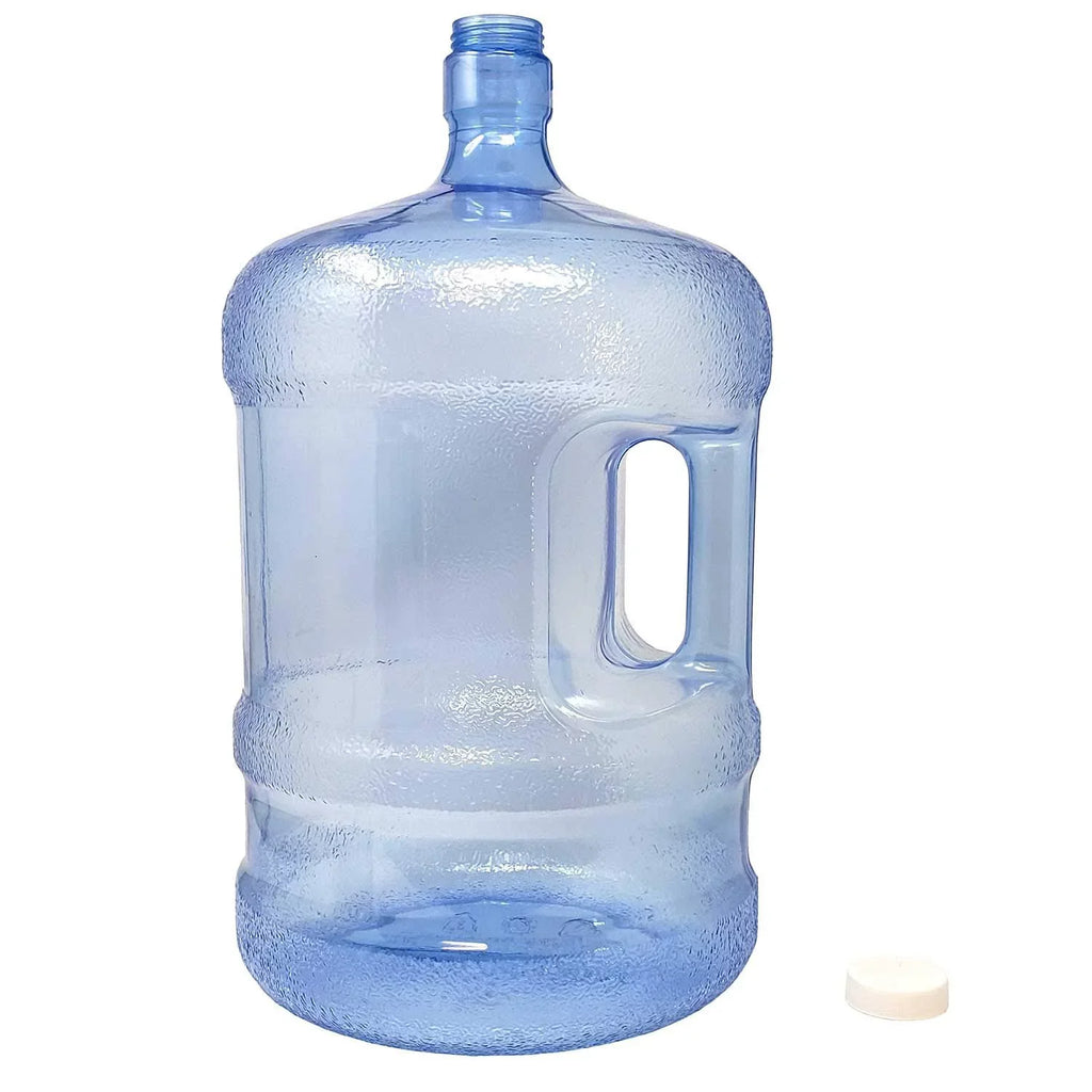 BPA-Free Plastic Carry LavoHome Camping-Made Residential Sports with 48 mm USA Use, Gallon Grip Cap, Commercial in Bottle liquid Container Screw Reusable Jug Handle, Easy 5 &