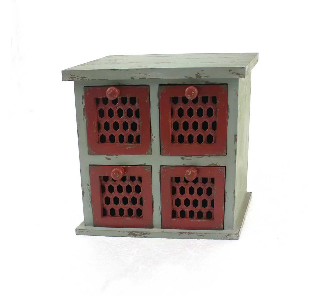 7-inch x - Multi-Color, HomeRoots Organizer Antiqued, Drawer, x 14-inch Furniture 4 12.75-inch Tabletop
