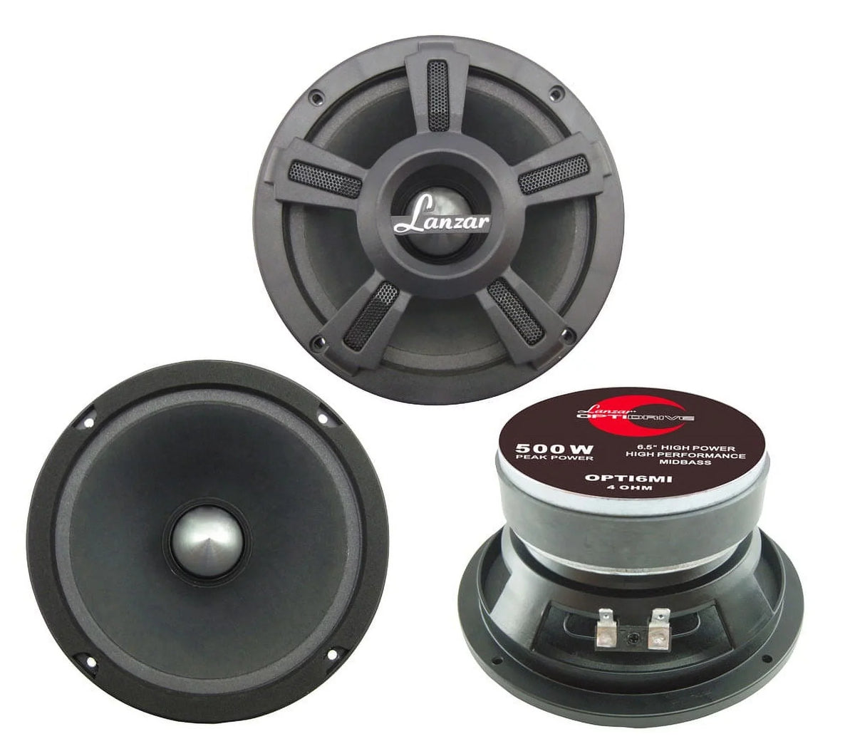 Lanzar Opti6Mi 6.5" 500W Car Mid Bass Mid Range Speaker Audio Stereo