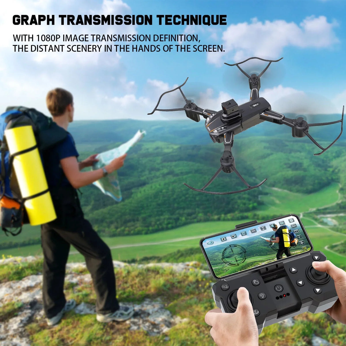HD Avoidance 4K Obstacle Dual Camera Drone Technology JLLOM Design Foldable - Quadcopter with and