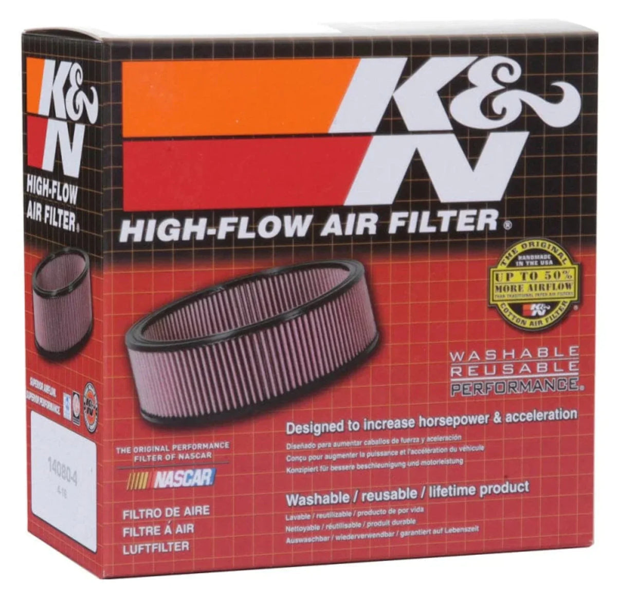 Kn Universal Custom Air Filter - Round 1.625In Flange / 1.625In Id / 2.75In Overall Height